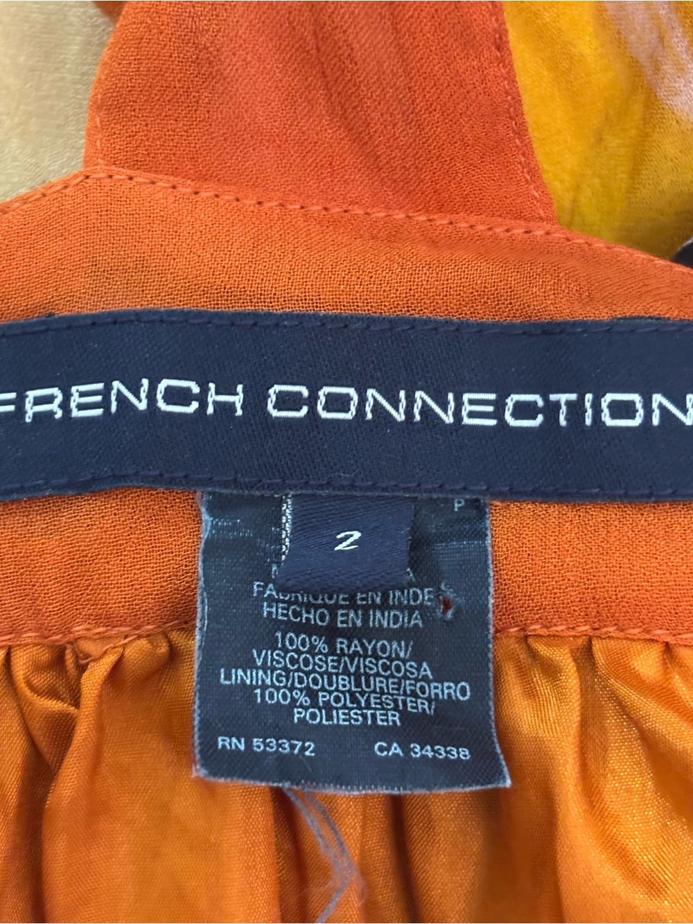 French Connection Orange & Black Striped Maxi Dress - Picture 2 of 7